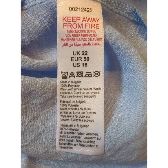 EVANS Women's Sleeveless Shirt Vest Blouse Frill Pale Blue Color Plus Size 22 - Picture 6 of 7